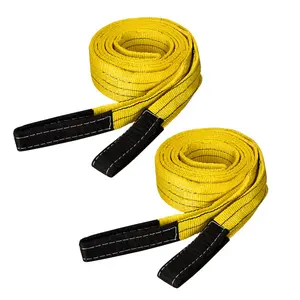 hzexun 2 Pack 10FT Lift Sling Web Strap,Heavy Duty 6600lbs Capacity Flat Eye Nylon Strap for Hoist,Lifting Sling 1''x10'
