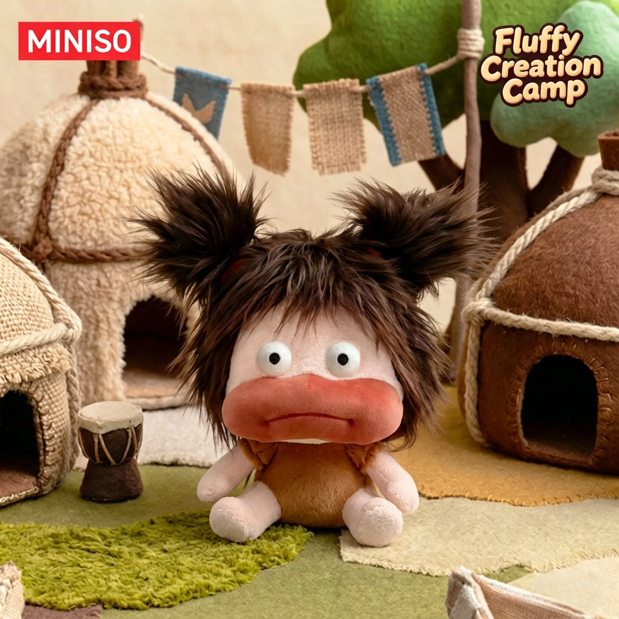 MINISO Ugly Duckling Dudu plush doll — fluffy “Creation Camp” plush character; cute, quirky, abstract design; backpack charm; birthday gift for friends，Back To School
