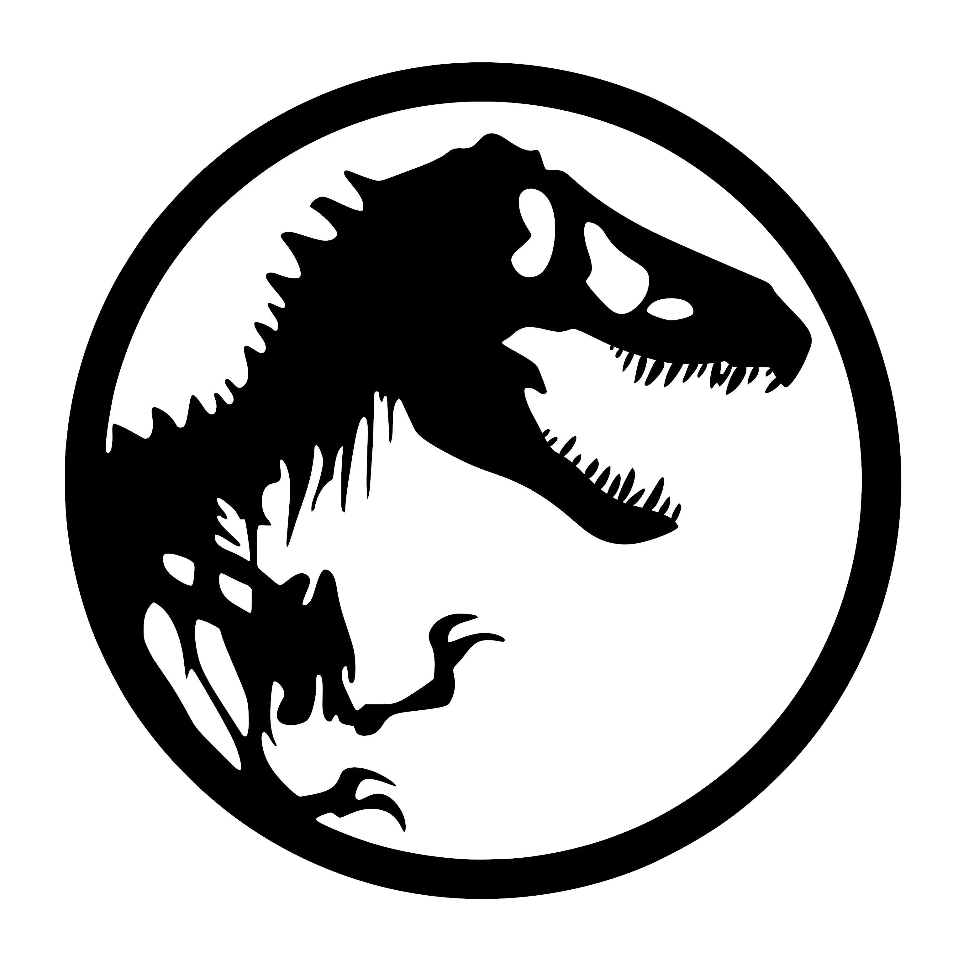 Jurassic Dinosaur Black Vinyl Decal Sticker - Long Wearing, Easy Apply, Gloss Finish Car Decal & Home Decor for Interior Enhancement, Computer Accessory