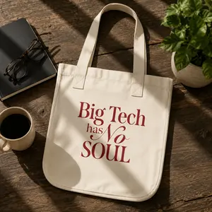 Big Tech Has No Soul - Statement Tote Bag Canvas Tote Bags Handbag Tote Bag