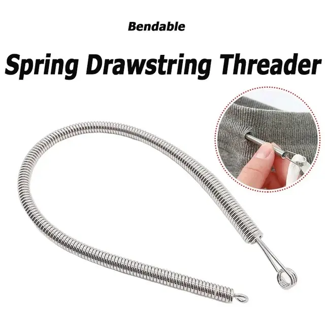 1PC Spring Drawstring Threader Tool – Easy & Quick Cord Insertion, Flexible Bendable Design for Hoodies, Pants & DIY Sewing