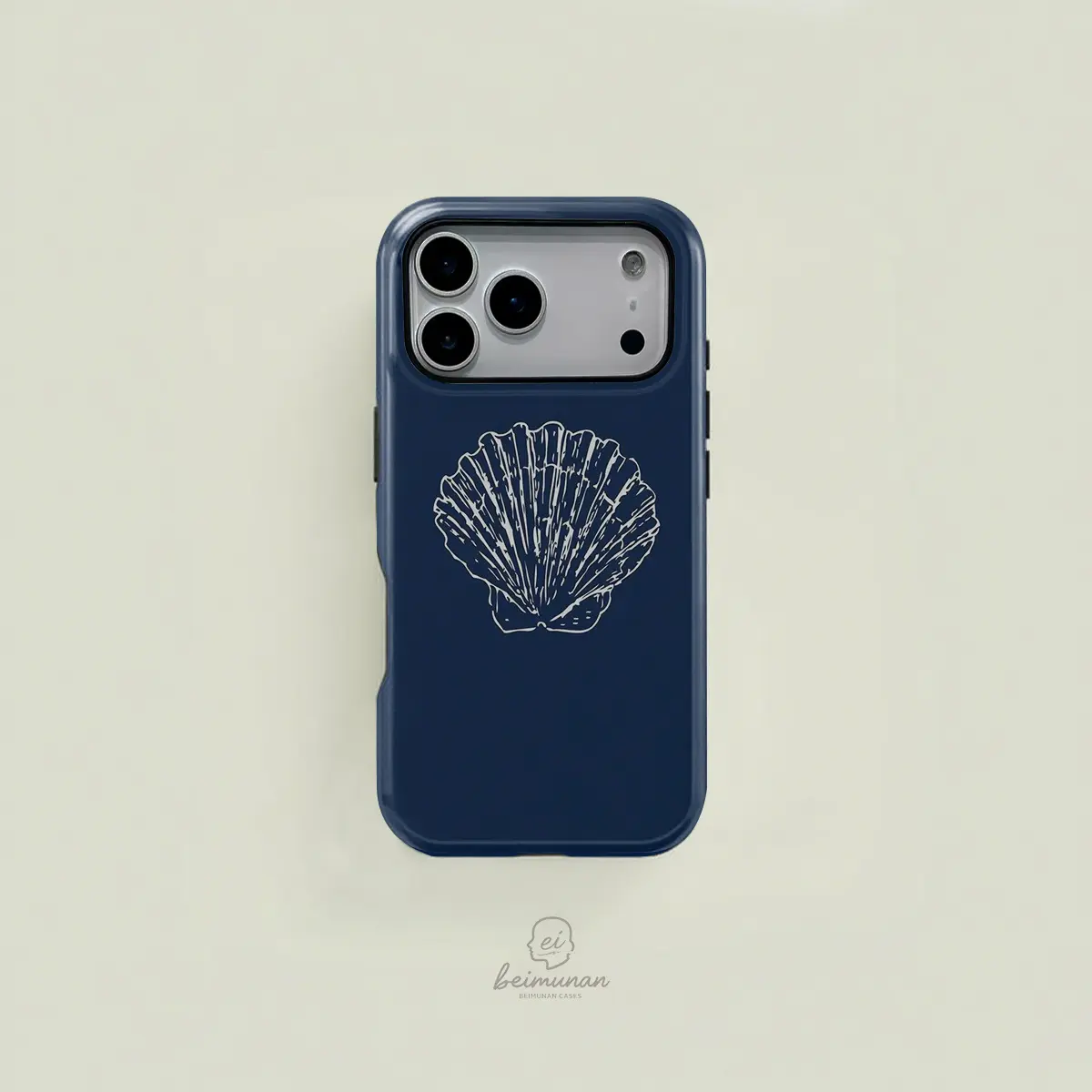1PC seashell ocean beach print phone case， Casing sturdy 2in1 shockproof Protective phone cover， phone accessory for iPhone X 11 12 13 14 15 16 17 Pro Max for Galaxy S25 24 23 Ultra series holiday/birthday gift simple stylish case Protector