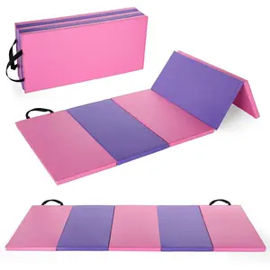 Garvee Foldable Gym Mat, Thick and Portable, Available in Sizes 180x60cm (4 folds) and 185x78cm (5 folds), Perfect for Home Gym, Pilates, Aerobics, and Martial Arts Training