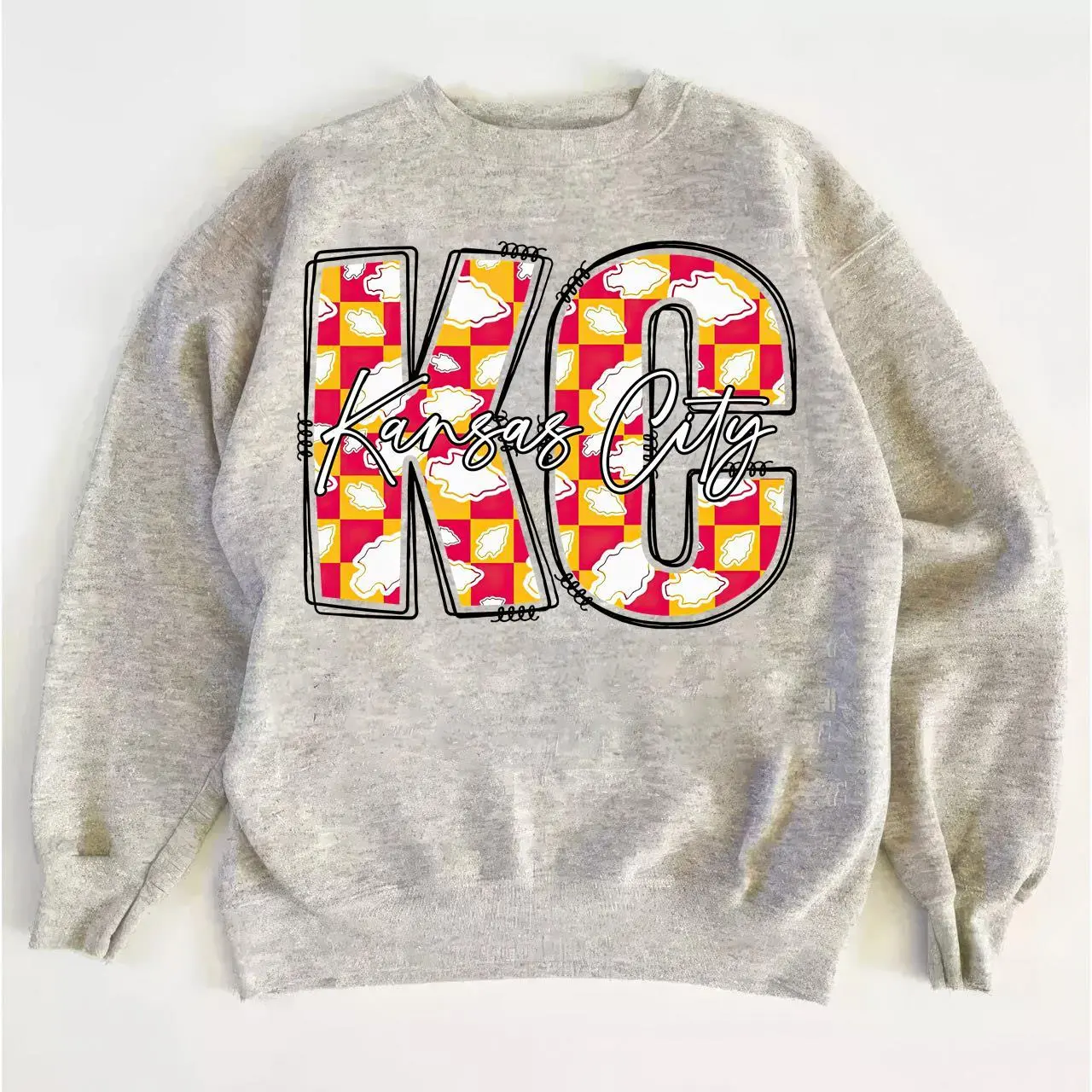 Chiefs Vintage Football Sweatshirt, Kansas City Game Day Crewneck Gift