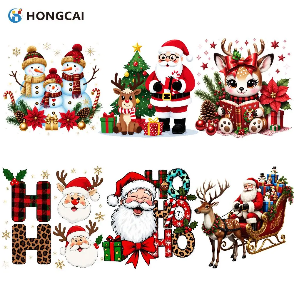 Warm Snowman Family Theme Heat Transfer Vinyl Set, Christmas Winter DIY Handicraft Clothing T-Shirt Bag Home Fabric Decor Iron-On Patches DIY Decoration