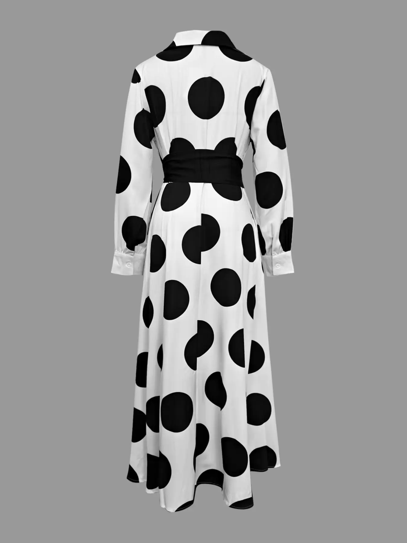 Women's A-Line Long Sleeve Polka Dot Belted Maxi Dress, Casual Summer  Fashion, Elegant Pocket Design, Perfect for Parties & Daily Wear - TikTok  Shop