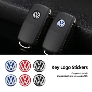 Car Stickers Volkswagen Dedicated Key Shell Emblem Paster For Volkswagen VW GTI Polo Golf Passat Tiguan Arteon Touareg CC Taigo Caddy Jetta T-ROC Beetle Sharan Touran Scirocco Car Interior Decor
