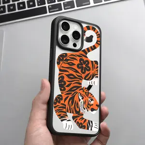 Premium Tiger Pattern Clear Magnetic Phone Case , Compatible with MagSafe Silicone Bumper Protective Cover For iPhone X XS 11 12 13 14 15 16 17 Pro Max Plus Air