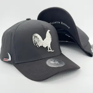 New Edition Black Silver Rooster Semi-Curved Cap