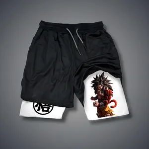 Dragon Ball DBZ Goku 80s 90s summer men shorts for men jorts outfit men graphic shorts Double-layer sports shorts Comfortable short shorts summer