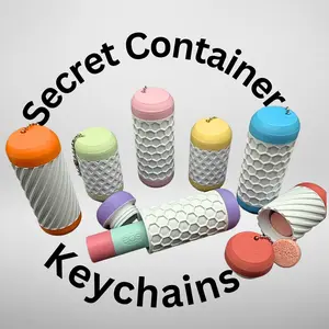 Secret Container Keychains - Multiple Patterns- 3D Printed - Lip Balm Holder - Secure & Durable - Budget Friendly - Gifts for Her - Fun Keychains