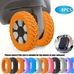 Travel Bag Wheel Protector Set (8pcs), Anti-Scratch Universal Travel Bag Wheels Cover, Durable Noise Reduction, Fits 2-2.6 Inch Swivel Wheels