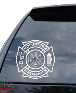 Firefighter Volunteer Maltese Scramble Fireman Tools Sticker