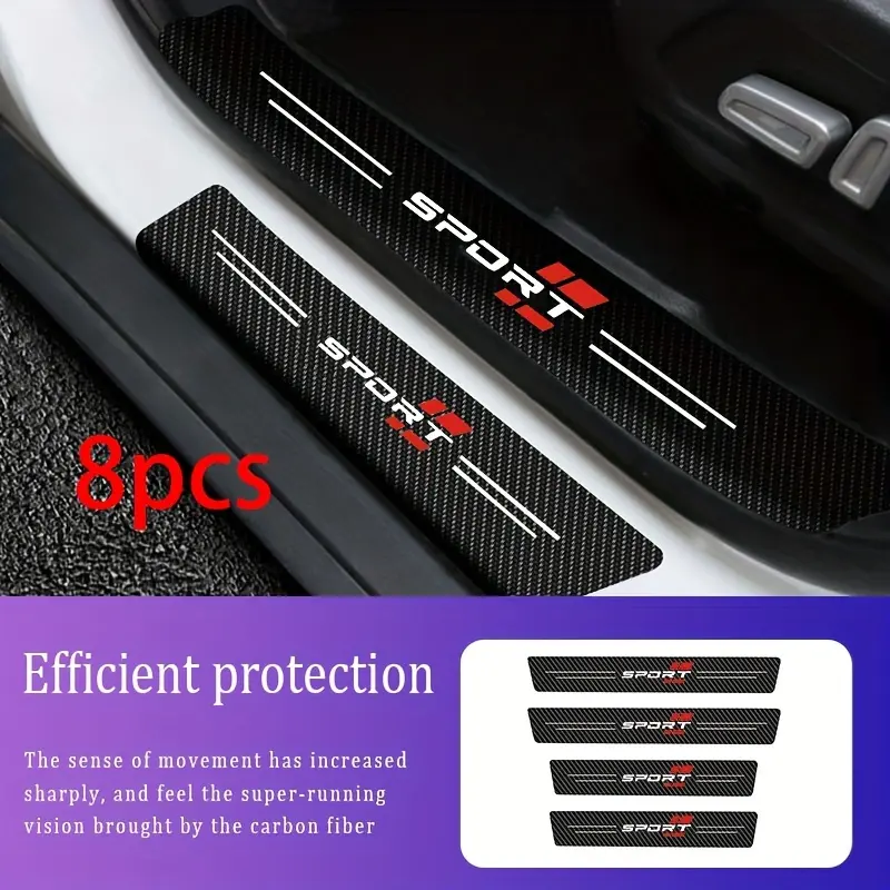 8pcs Car Door Sill Protector Set - Scratch & Collision Resistant, Easy Stick-On Installation, Fit for All Vehicles car  stickers