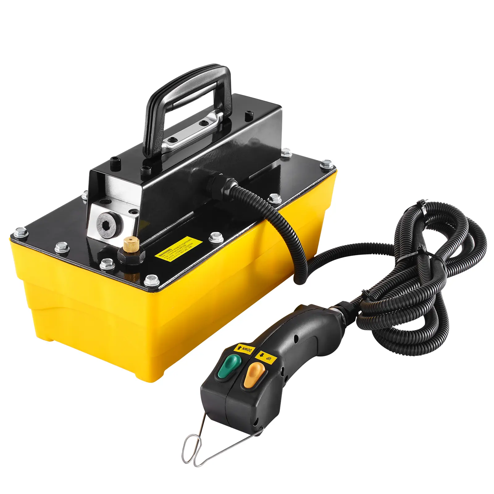 VEVOR 10,000 PSI High Power Air Hydraulic Pump, 0.61 Gal Factory-Filled Reservoir, NPT 3/8 In Oil Outlet, NPT 1/4 In Inlet, Plastic Body with 3-Meter/9.84 In Remote Control Actuator, for Automobile Frame Machine & Heavy-Duty Tasks