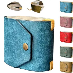 Leather Cash Wallet with Buckle, Quick Access Coin Purse, Thin Leather Design, Brass Magnet Closure, Elastic Strap, Unisex, Compact & Lightweight
