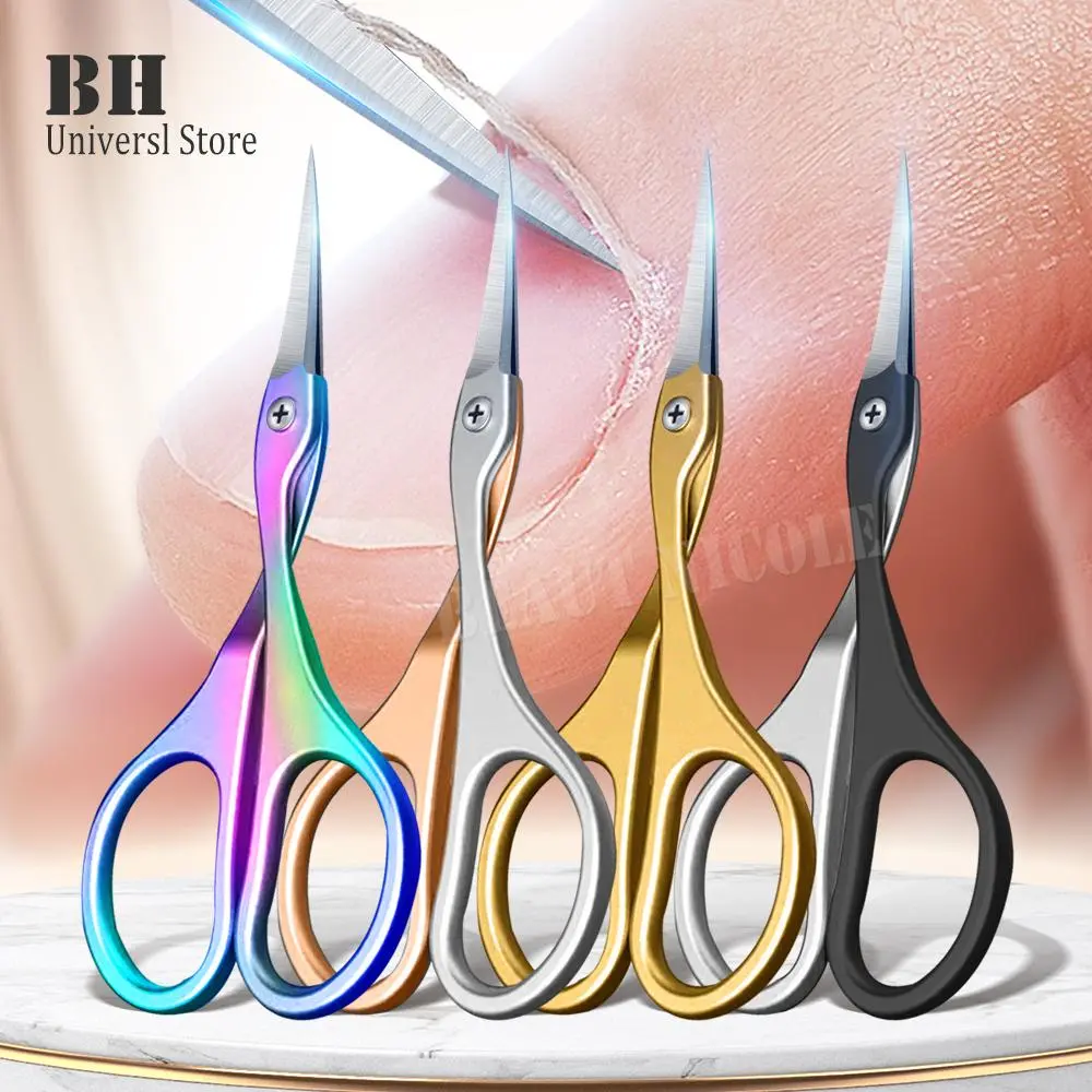 Cuticle Scissors Stainless Steel Extra Fine Curved Blade Small Scissors Trimming Fingernails Eyebrow Eyelash Dry Skin Scissors