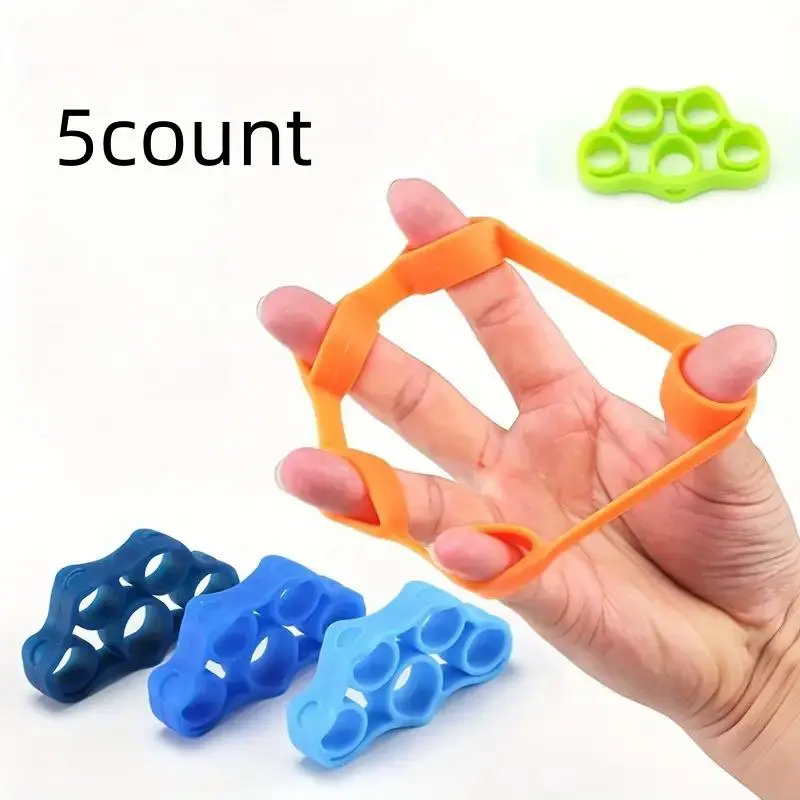 Silicone Finger Stretch Bands Set, Hand Grip Strength Trainer, Adjustable Hand Strengthener, Ideal for Power Training, Fingers Separation Resistance Exercise, Finger Exerciser, Forearm Strengthener, Strength Training Equipment, Workout Training Equipment