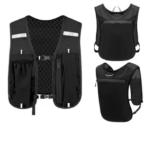 Unisex Hiking Cycling Storage Vest, Universal Outdoor Running Storage Vest, Lightweight Backpack with Water Bottle Bag, Adjustable Straps, Reflective Design, Jogging Equipment