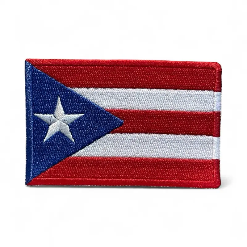 Puerto Rico Flag Patch Embroidered Iron-On Patch 10 cm X 6.5 cm Puerto Rican National Symbol
