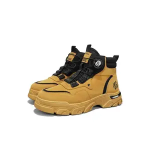 Men's High-Top Boots, British Style Work Boots, Anti-Slip Durable Shoes, Outdoor Hiking Mountaineering Boots, Trekking Camping Shoes ��The shoe width is relatively narrow. It is recommended to choose a size larger by one size.��(Sheet)