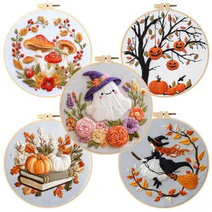 Halloween Series Embroidery Kit Embroidery Set, Adult and Children DIY Handmade Craft, Hand Embroidery Beginner Kit with Printed Embroidery Patterns, Suitable for Adult Beginners Christmas Embroidery Kit, Embroidery Design