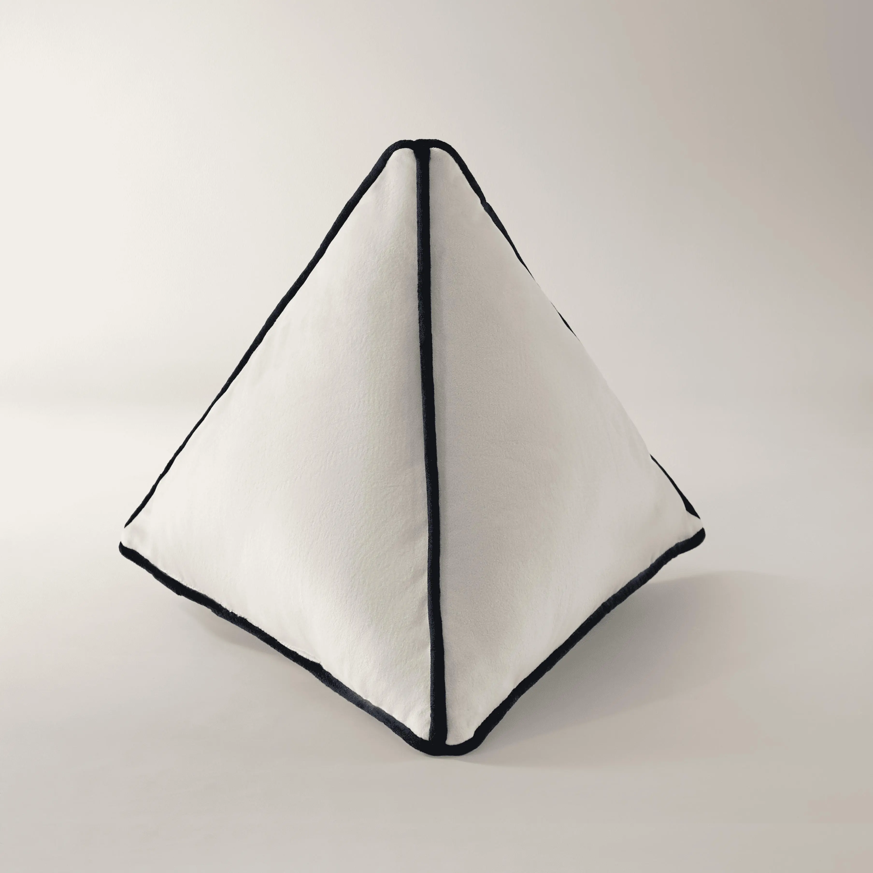 Z Gallerie Trist Velvet Triangle Pillow 13" - Alabaster/Black/Deep Red/White Home Decorative Cushion Soft Cushion