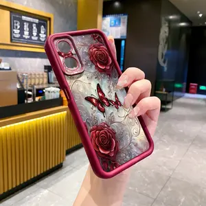 Compatiable with OPPO A40 A60 A18 A38 A17 A16 A57 A77 4G A78 A58 5G Flower Butterfly Full Protective Case Anti Drop Cover Jingangsha Casing Accessories