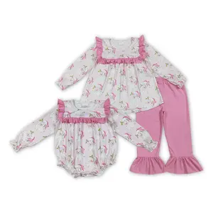 Top Baby Girl Christmas Bubble Costume Set - Cotton Long-Sleeve Santa Print Outfit, 2025 Infant Toddler Casual Holiday Suits