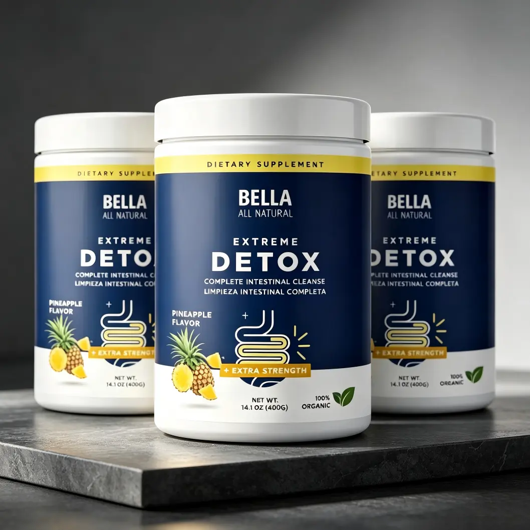 All Natural Extreme Detox Colon Cleanse Powder 400g | Pineapple Flavor Intestinal Cleansing Supplement