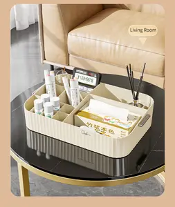 Organizer with Handles, Multi-Grid Cosmetic Storage Rack for Vanity, Dresser & Bathroom, Large Capacity Desktop Skincare & Perfume Bins