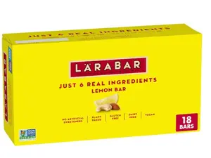 Larabar Lemon Bar, Gluten Free Vegan Fruit & Nut Bars, 1.6 oz bars, 18 ct