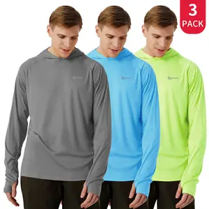 SG Edge 3 Pack UPF 50+Hoodie Stock Up, Sun Protection Long Sleeve Rashguards Quick Dry Fishing Shirt, outdoorfun