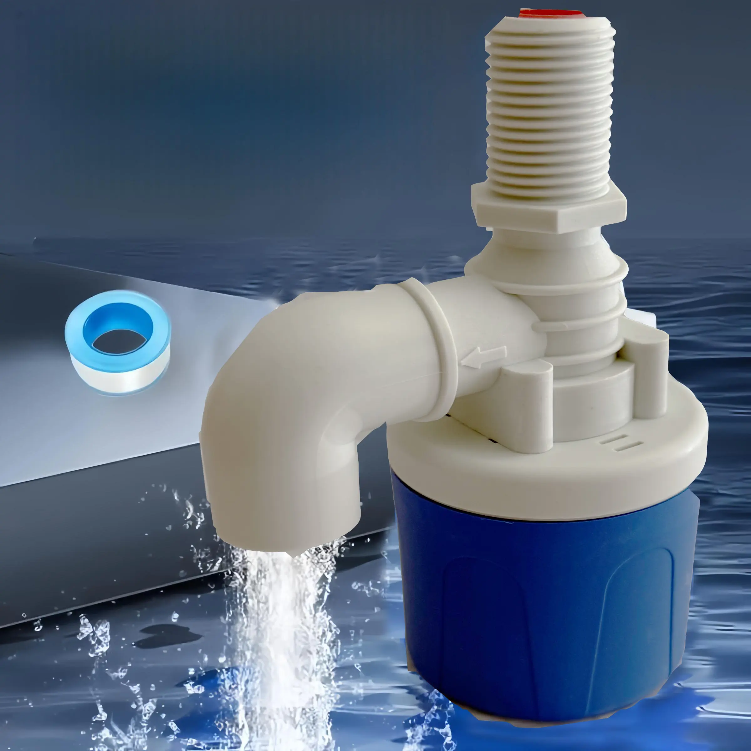 Automatic Water Level Control Float Valve, 1/2" Water Level Control Float Valve, Durable Nylon & Stainless Steel Valve for Pools, Tanks, Outdoor Projects, Fittings