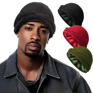 Luxurious Silk Sleep Halo - Stylish Satin Lined Turban Durag for Hair Loss - Pre-Tied Headwrap Bonnet, Ideal for Men and Women's Beauty Sleep