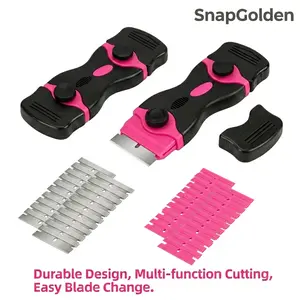 Multi-Use Kitchen Cleaning Scraper Tool | Stove Top , Oven Doors , Window Labels & Glass Razor Scraper (2-Pack + 40 Blades)