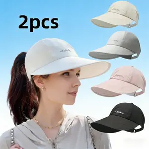 2-Pack: Summer Sun Hat — Lightweight, Breathable, and Quick-Drying Baseball Cap with Extra-Wide Brim — UV Protection Sun Hat