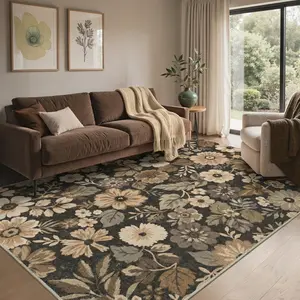 【Deals For You Days】GENIMO Soft Area Rug – Non-Slip, Pet Friendly, Machine Washable Floor Rug, Home Carpet Perfect for Living Room, Bedroom, Kitchen, Hallway Decor ,ARF026-BROWN
