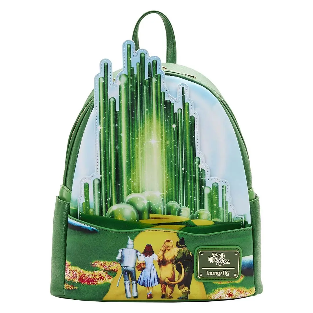 Loungefly Warner Brothers Wizard of Oz Emerald City Mini Backpack - Casual Printed, Everyday Use, Stylish Small Daypack, Compact Backpack Purse, Casual Printed Backpack, Everyday Use Backpack