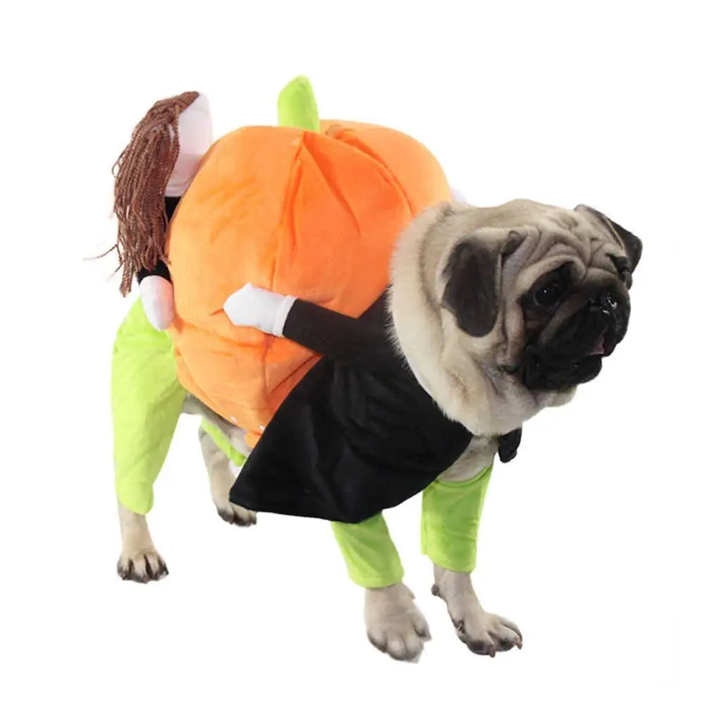 212 MAIN Halloween Dog Pumpkin Fruit Costume - Orange, Small Size, Easy-to-Wear, Soft Fabric, Hook Closure, Machine Washable, Fruit Costume Costumes