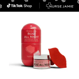 Nurse Jamie Rosé All Night - Moisturizing Lip Mask and Exfoliating Loofah
