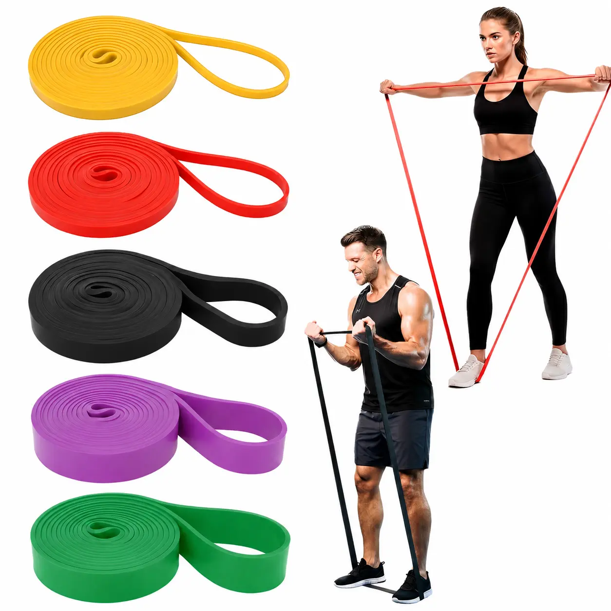 WGCTEK Long Resistance Bands Set - Pull Up Assist Bands for Fitness Training, Ideal for Men and Women