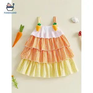 Toddler Baby Girls' Dresses Outfits Sleeveless  Colour Block Dress Kids Casual Beach Dresses