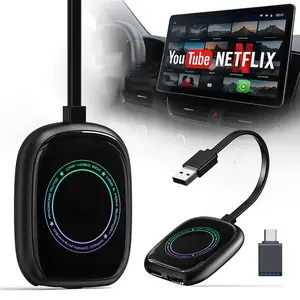 2026 Latest 3-in-1 AI Smart Box Wireless CarPlay Adapter Compact USB Plug-and-Play Quick Connect Mazda Kia Volkswagen YouTube Video Playback usb-c fast  charger the 612 gps support wire scented USB PD  Charger high speed car 4-socket Stereo with Camera, 2