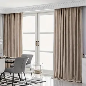 Solid Color Vintage Curtain, 2 Counts/set Modern Simple Blackout Upgrade Curtain, Window Drapes for Home Living Room Bedroom Decor, Blackout Window Cover