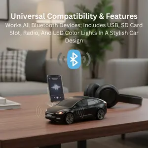 Music Express Automobile Portable Wireless Speaker with LED Light and FM Radio WS595 – Universal Cell Phone Compatible