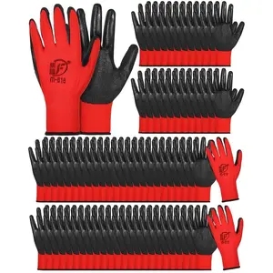 Garden Gloves Natural Latex Non-Slip Coating, Anti-Puncture Durable Waterproof, Gardening Planting Flower Care, Unisex Adult, Set