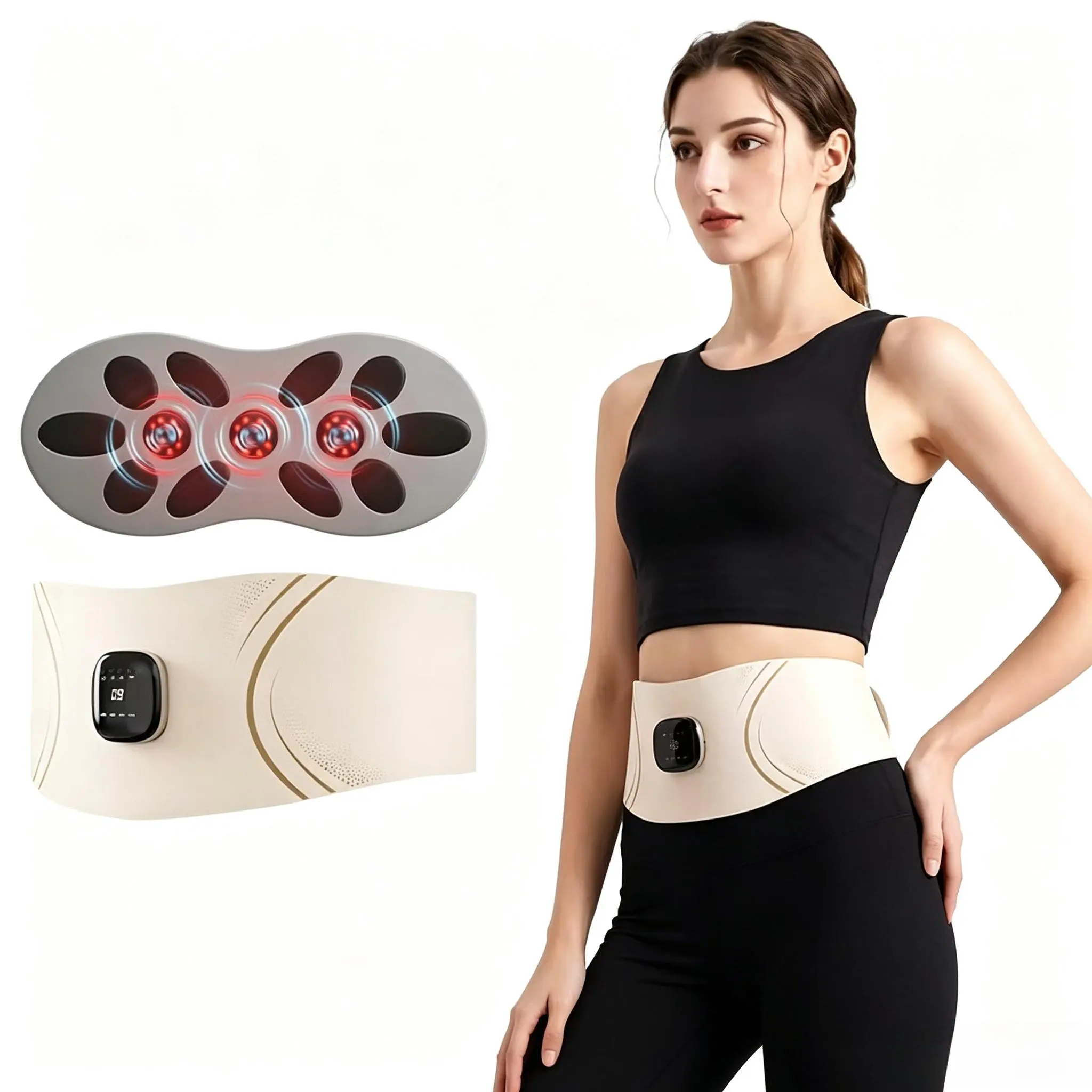 Waist Massager EMS Pulse Massage Belt Sports Exercise Fitness Full Body Massager