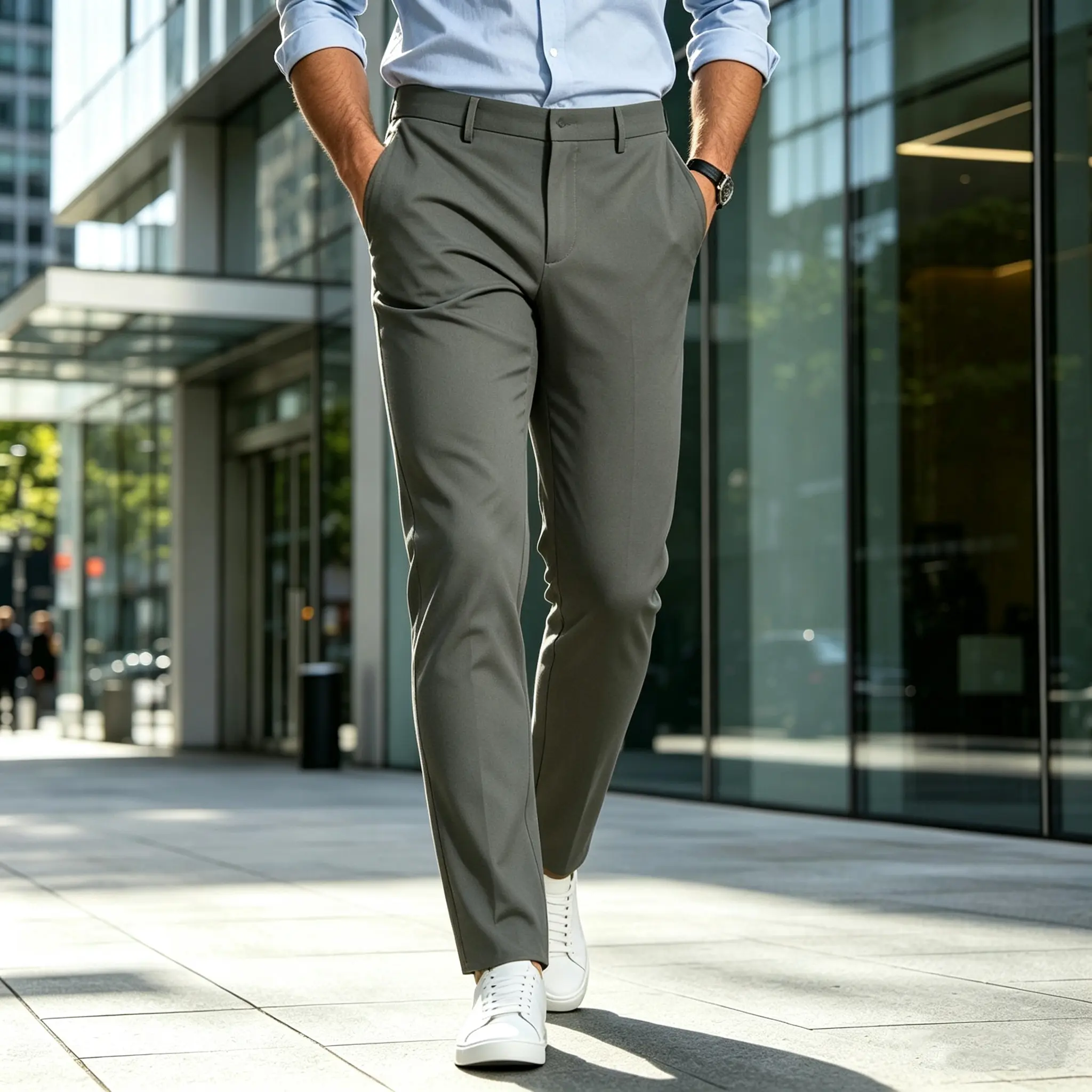 GINGTTO Men's Chino Stretch Slim Fit Dress Pants Business Casual Office Trousers with Pockets