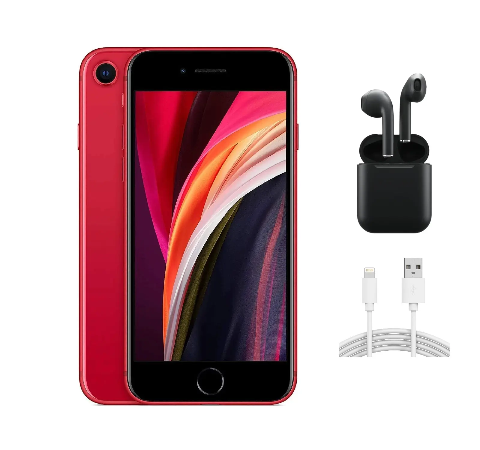 Refurbished Apple iPhone SE (2nd Gen) (Unlocked) A2275 Acceptable Condition with Wireless Earbuds & 1 Year Warranty